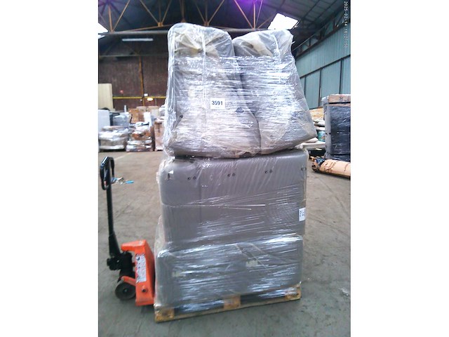 Rechtse hoek bank - grijze bouclé stof - afbeelding 6 van  6