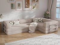 Rechtshoek bank - beige corduroy - afbeelding 1 van  6