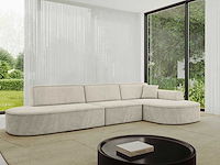 Rechtshoek bank - beige velvet - afbeelding 1 van  9