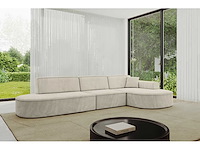 Rechtshoek bank - beige velvet - afbeelding 4 van  9