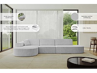 Rechtshoek bank - beige velvet - afbeelding 7 van  9