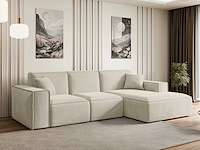 Rechtshoek bank - beige velvet