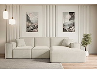 Rechtshoek bank - beige velvet - afbeelding 3 van  7