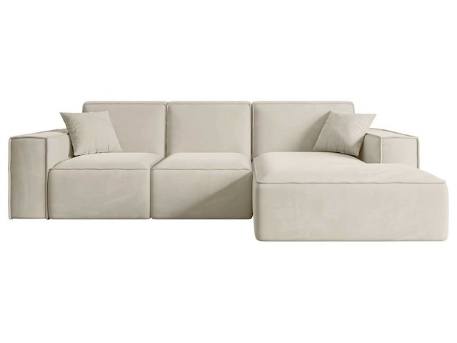 Rechtshoek bank - beige velvet - afbeelding 4 van  7