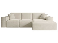 Rechtshoek bank - beige velvet - afbeelding 4 van  7