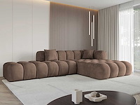 Rechtshoek bank - bruin fluweel