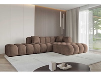 Rechtshoek bank - bruin fluweel - afbeelding 2 van  6