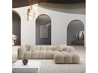 Rechtshoek bank - cream velvet