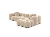 Rechtshoek bank - cream velvet - afbeelding 2 van  8