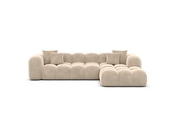 Rechtshoek bank - cream velvet - afbeelding 3 van  8