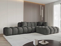 Rechtshoek bank - donkergrijs fluweel