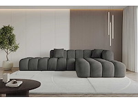 Rechtshoek bank - donkergrijs fluweel - afbeelding 2 van  8