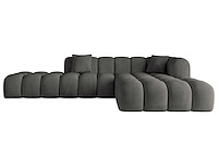 Rechtshoek bank - donkergrijs fluweel - afbeelding 3 van  8