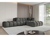 Rechtshoek bank - donkergrijs fluweel - afbeelding 4 van  8