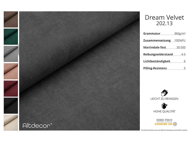 Rechtshoek bank - donkergrijs fluweel - afbeelding 5 van  8