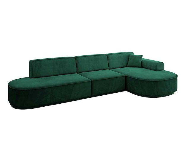 Rechtshoek bank - green velvet - afbeelding 4 van  8