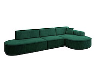 Rechtshoek bank - green velvet - afbeelding 4 van  8