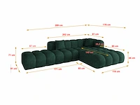 Rechtshoek bank - green velvet - afbeelding 5 van  7