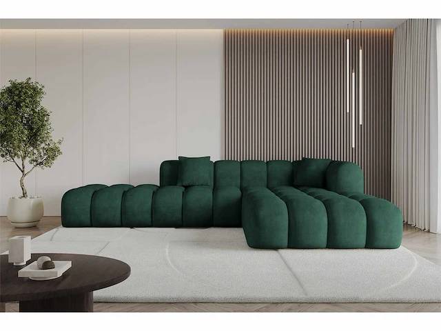 Rechtshoek bank - green velvet - afbeelding 7 van  7