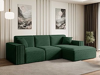 Rechtshoek bank - groene koordstof - afbeelding 1 van  5