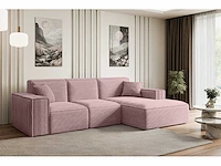 Rechtshoek bank - roze fluweel