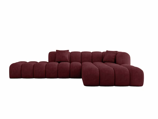 Rechtshoek bank - velvet bourgogne rood - afbeelding 3 van  7