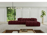 Rechtshoek bank - velvet bourgogne rood - afbeelding 4 van  7