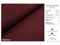 Rechtshoek bank - velvet bourgogne rood - afbeelding 5 van  7