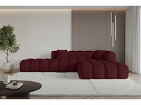Rechtshoek bank - velvet bourgogne rood - afbeelding 2 van  7