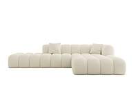 Rechtshoekbank - beige bouclé stof - afbeelding 3 van  9