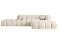 Rechtshoekbank - beige geribde stof - afbeelding 4 van  8