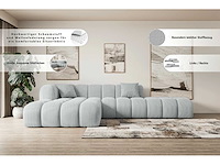 Rechtshoekbank - beige geribde stof - afbeelding 7 van  8