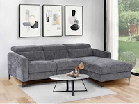 Rechtshoekbank - electric relax in antracietgrijs stof - afbeelding 1 van  6