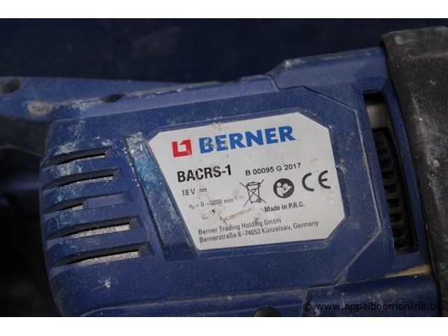 Reciprozaag - berner - bbp 18v oplader - elektrotek - rapidcharge toebehoren - koffer - afbeelding 2 van  2