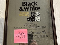 Reclame spiegel "black & white" whisky - afbeelding 1 van  1