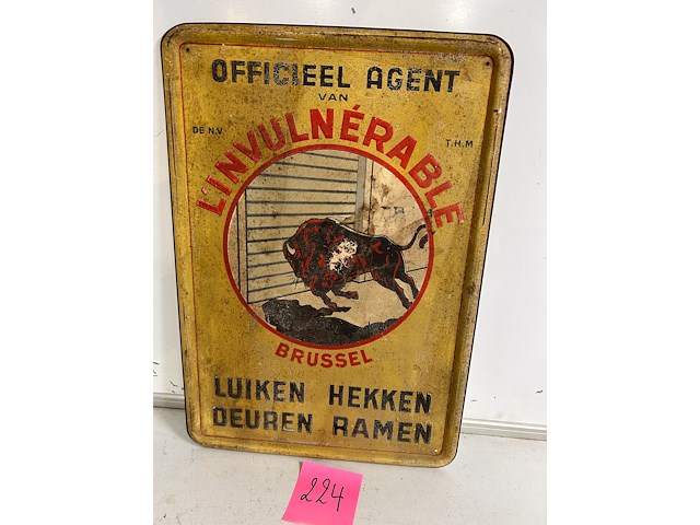 Reclamebord in blik "l'invulnerable" 1948 - afbeelding 1 van  1