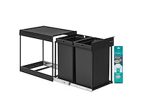 Recyclebak, uitschuifbare uitschuifbare keukenbak, 2 x 20 l bakken (x2) - afbeelding 2 van  7