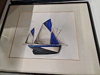 Reeks kaders met foto's en schilderijen, thema 'zee' en 'garnaalvissers' - afbeelding 2 van  21