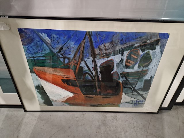 Reeks kaders met foto's en schilderijen, thema 'zee' en 'garnaalvissers' - afbeelding 16 van  21