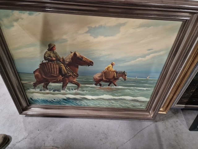 Reeks kaders met foto's en schilderijen, thema 'zee' en 'garnaalvissers' - afbeelding 20 van  21