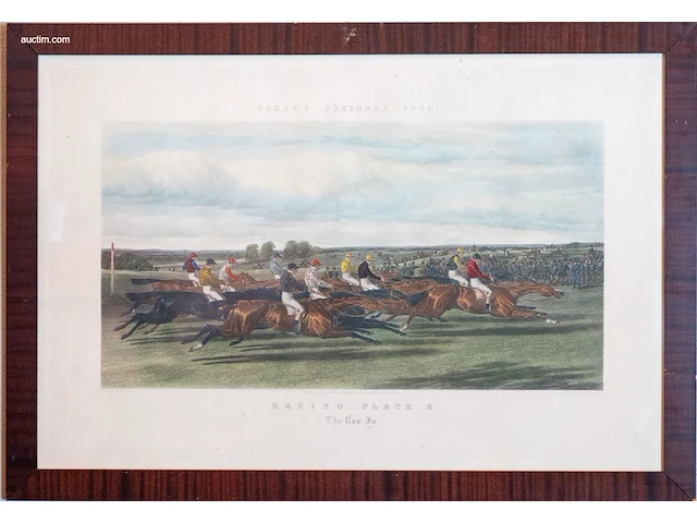 Reeks van 3 antieke engelse paardenren-gravures... - afbeelding 3 van  3