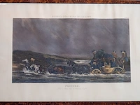 Reeks van 4 antieke engelse kleurengravures j....