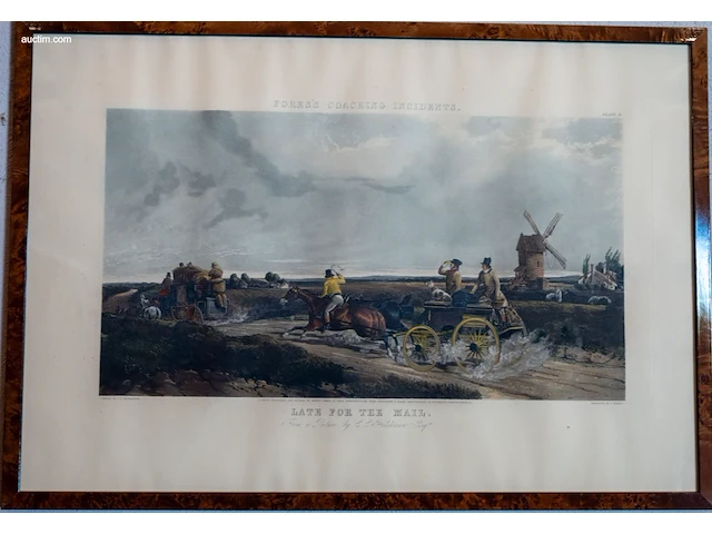 Reeks van 4 antieke engelse kleurengravures j.... - afbeelding 2 van  4