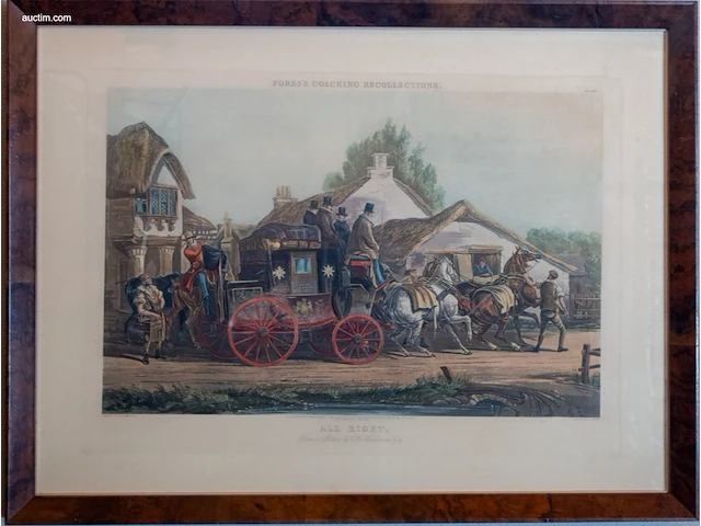Reeks van 6 antieke engelse kleurengravures - afbeelding 1 van  8