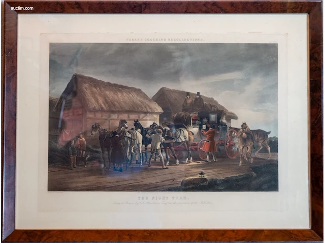 Reeks van 6 antieke engelse kleurengravures - afbeelding 2 van  8
