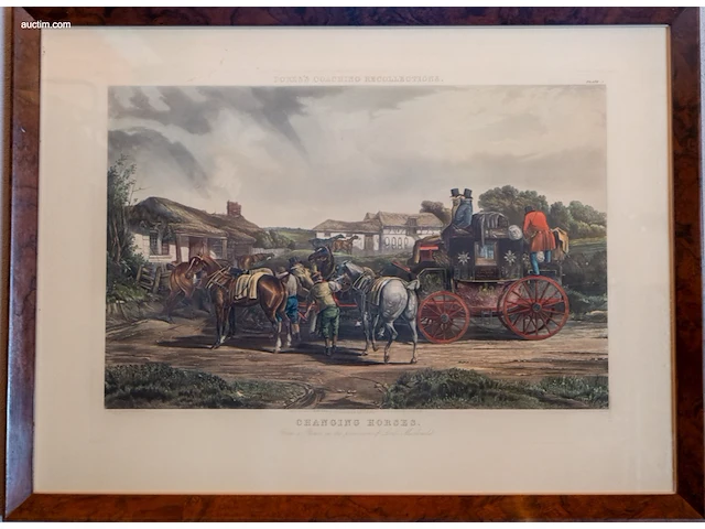 Reeks van 6 antieke engelse kleurengravures - afbeelding 3 van  8