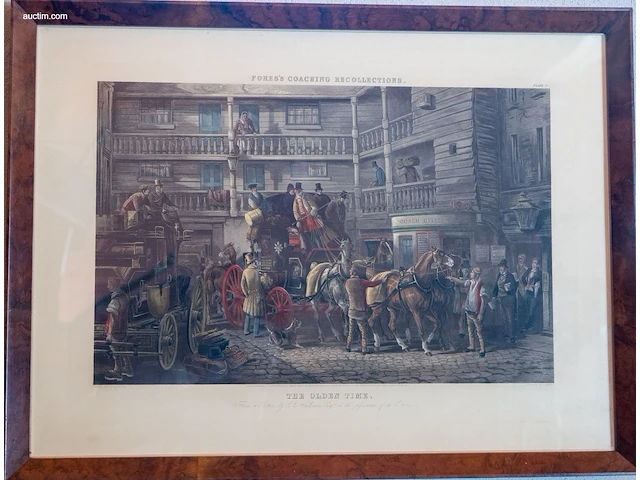 Reeks van 6 antieke engelse kleurengravures - afbeelding 6 van  8