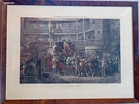 Reeks van 6 antieke engelse kleurengravures - afbeelding 6 van  8