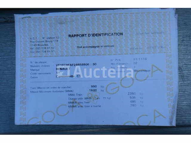 Ref: dip161 - renault kangoo bus (vin: vf1fc0faf24658806) - afbeelding 3 van  17