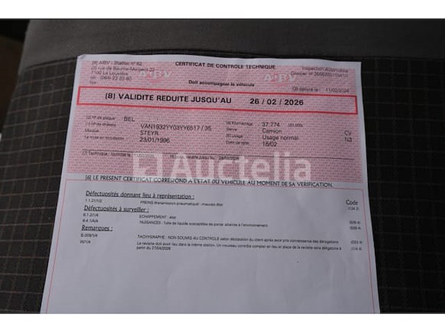 Ref: lot v2 - steyr 19 s 32 tankwagen (1996-37.800 km-vin:van1932yy03yy6517) - afbeelding 63 van  75